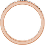 14K Gold Straight Baguette Lab-Grown Diamond Channel-Set Anniversary Band – 3x1.5 mm Stones - Rose Gold - view 2