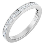 14K Gold Square Lab-Grown Diamond Channel-Set Anniversary Band – 3x3 mm Stones (3 5/8 CTW) - White Gold