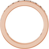 14K Gold Square Lab-Grown Diamond Channel-Set Anniversary Band – 3x3 mm Stones - Rose Gold - view 2