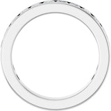 14K Gold Square Lab-Grown Diamond Channel-Set Anniversary Band – 3x3 mm Stones - White Gold - view 2