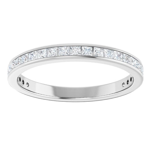 14K Gold Square Lab-Grown Diamond Channel-Set Anniversary Band – 2x2 mm Stones - White Gold - view 3