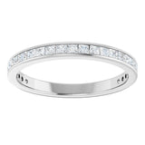 14K Gold Square Natural Diamond Channel-Set Anniversary Band – 2x2 mm Stones - White Gold - view 3