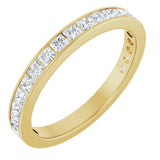 14K Gold Square Natural Diamond Channel-Set Anniversary Band – 3x3 mm Stones (3 5/8 CTW) - Yellow Gold