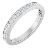 14K Gold Square Lab-Grown Diamond Channel-Set Anniversary Band – 3x3 mm Stones (3 5/8 CTW) - White Gold