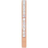 14K Gold Square Natural Diamond Channel-Set Anniversary Band – 1.75x1.75 mm Stones - Rose Gold - view 4
