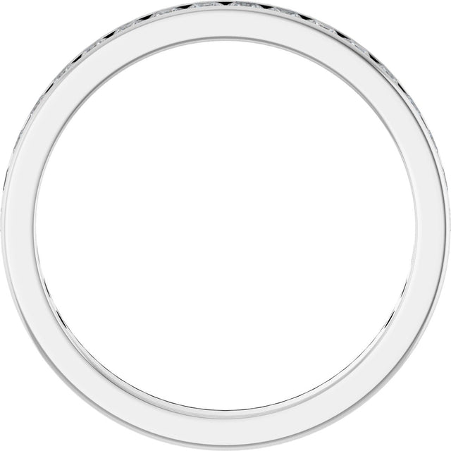 14K Gold Square Natural Diamond Channel-Set Anniversary Band – 2.5x2.5 mm Stones - White Gold - view 2