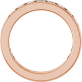 14K Gold Square Natural Diamond Channel-Set Anniversary Band – 2.5x2.5 mm Stones - Rose Gold - view 2
