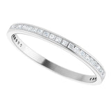 14K Gold Square Natural Diamond Channel-Set Anniversary Band – 1.5x1.5 mm Stones (3/4 CTW) - White Gold - view 5