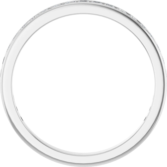 14K Gold Square Lab-Grown Diamond Channel-Set Anniversary Band – 2x2 mm Stones - White Gold - view 2