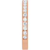 14K Gold Round Natural Diamond Channel-Set Anniversary Band – 2.5 mm Stones - Rose Gold - view 4