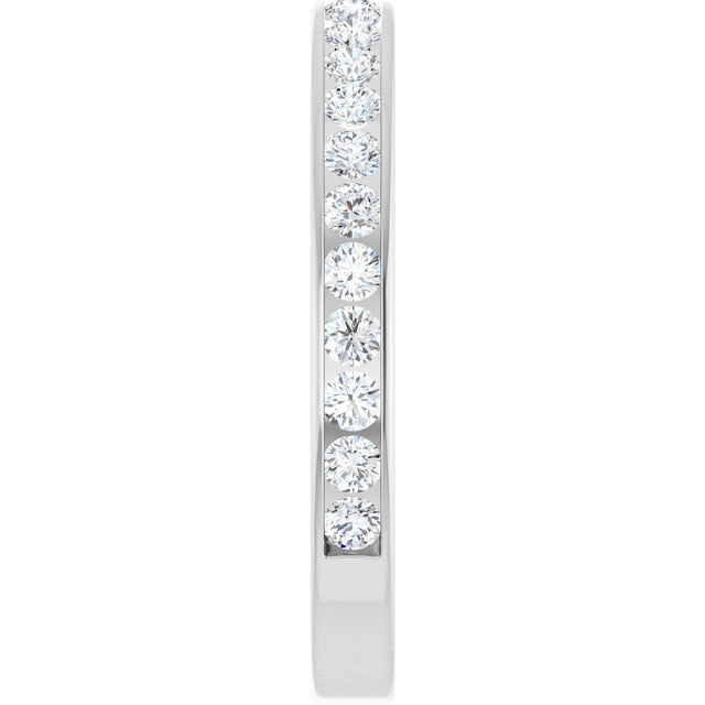 14K Gold Round Lab-Grown Diamond Channel-Set Anniversary Band – 2.5 mm Stones - White Gold - view 4