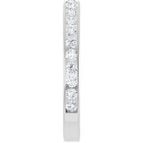 14K Gold Round Natural Diamond Channel-Set Anniversary Band – 2.5 mm Stones - White Gold - view 4