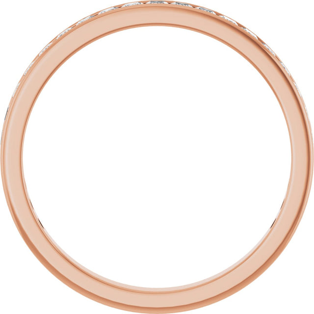 14K Gold Square Natural Diamond Channel-Set Anniversary Band – 2.25x2.25 mm Stones - Rose Gold - view 2