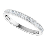 14K Gold Square Natural Diamond Channel-Set Anniversary Band – 2.25x2.25 mm Stones - White Gold - view 5