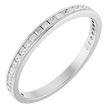 14K Gold Square Natural Diamond Channel-Set Anniversary Band – 1.5x1.5 mm Stones - White Gold