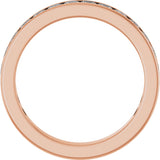 14K Gold Square Lab-Grown Diamond Channel-Set Anniversary Band – 3x3 mm Stones - Rose Gold - view 2