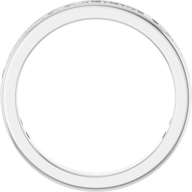 14K Gold Square Lab-Grown Diamond Channel-Set Anniversary Band – 1.75x1.75 mm Stones - White Gold - view 2