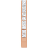 14K Gold Square Natural Diamond Channel-Set Anniversary Band – 2.25x2.25 mm Stones - Rose Gold - view 4
