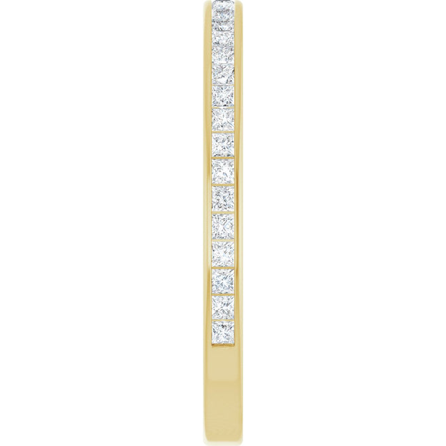 14K Gold Square Natural Diamond Channel-Set Anniversary Band – 1.75x1.75 mm Stones (1 1/5–1 1/4 CTW) - Yellow Gold - view 4