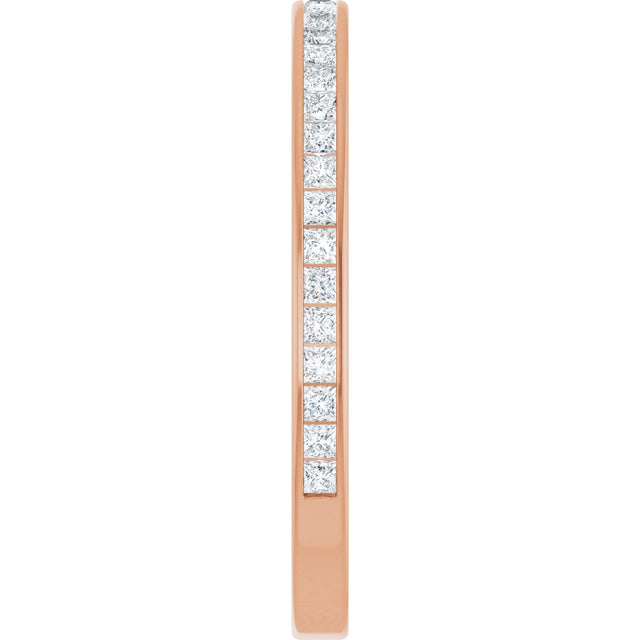 14K Gold Square Natural Diamond Channel-Set Anniversary Band – 1.75x1.75 mm Stones (1 1/5–1 1/4 CTW) - Rose Gold - view 4