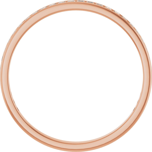 14K Gold Square Natural Diamond Channel-Set Anniversary Band – 1.75x1.75 mm Stones (1 1/5–1 1/4 CTW) - Rose Gold - view 2