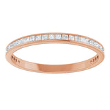 14K Gold Square Natural Diamond Channel-Set Anniversary Band – 1.75x1.75 mm Stones (1 1/5–1 1/4 CTW) - Rose Gold - view 3