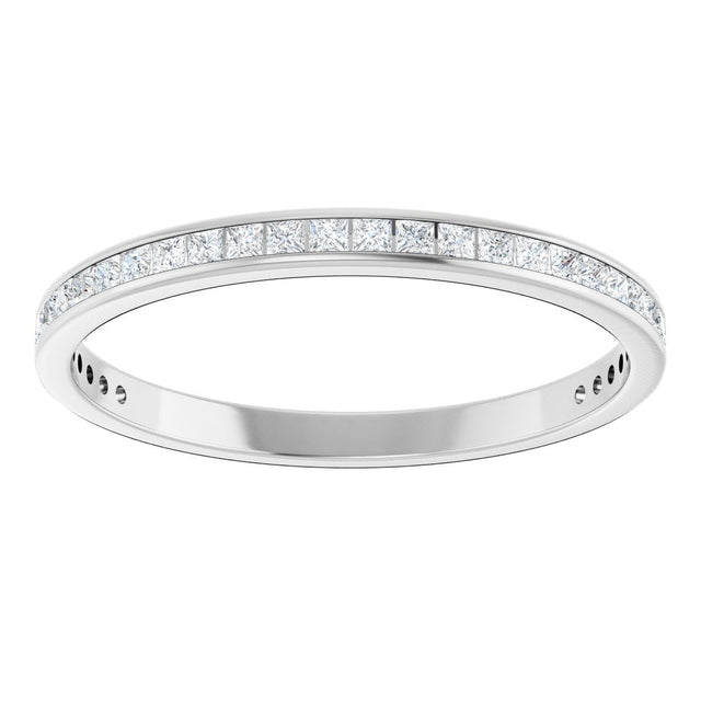 14K Gold Square Natural Diamond Channel-Set Anniversary Band – 1.75x1.75 mm Stones (1 1/5–1 1/4 CTW) - White Gold - view 3