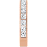 14K Gold Square Lab-Grown Diamond Channel-Set Anniversary Band – 3x3 mm Stones - Rose Gold - view 4