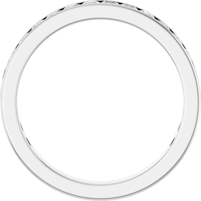 14K Gold Square Lab-Grown Diamond Channel-Set Anniversary Band – 3x3 mm Stones (3 5/8 CTW) - White Gold - view 2