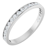 14K Gold Round Lab-Grown Diamond Channel-Set Anniversary Band – 2.5 mm Stones - White Gold