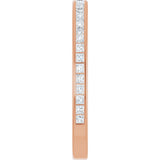 14K Gold Square Natural Diamond Channel-Set Anniversary Band – 1.5x1.5 mm Stones - Rose Gold - view 4