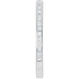 14K Gold Square Lab-Grown Diamond Channel-Set Anniversary Band – 1.5x1.5 mm Stones - White Gold - view 4