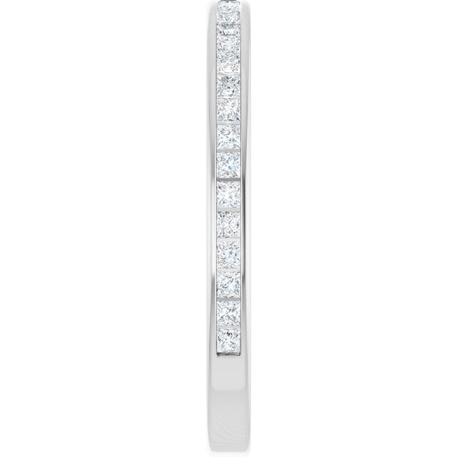 14K Gold Square Natural Diamond Channel-Set Anniversary Band – 1.5x1.5 mm Stones - White Gold - view 4