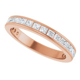 14K Gold Square Natural Diamond Channel-Set Anniversary Band – 1.75x1.75 mm Stones - Rose Gold - view 5