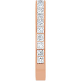 14K Gold Square Natural Diamond Channel-Set Anniversary Band – 2.5x2.5 mm Stones - Rose Gold - view 4