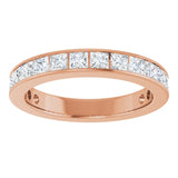 10K Gold Square Natural Diamond Channel-Set Anniversary Band – 2 3/4 CTW - Rose Gold - view 3