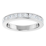 10K Gold Square Natural Diamond Channel-Set Anniversary Band – 3 1/2 CTW - White Gold - view 3