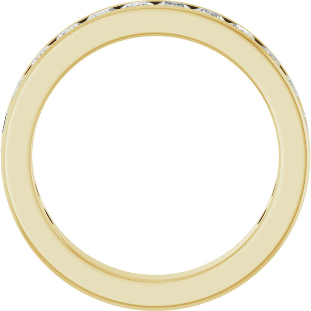 10K Gold Square Natural Diamond Channel-Set Anniversary Band – 2 3/8 CTW - Yellow Gold - view 2