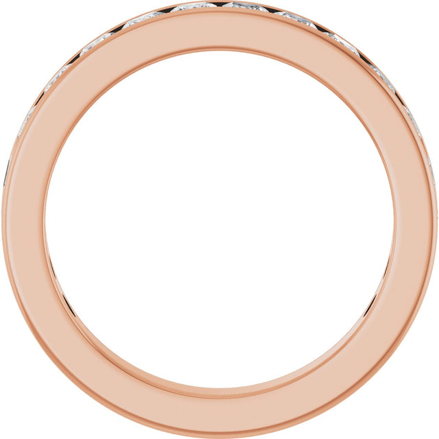 10K Gold Square Natural Diamond Channel-Set Anniversary Band – 2 3/8 CTW - Rose Gold - view 2