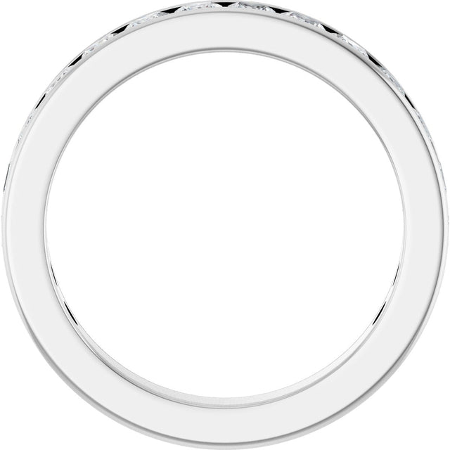 10K Gold Square Natural Diamond Channel-Set Anniversary Band – 2 7/8 CTW - White Gold - view 2
