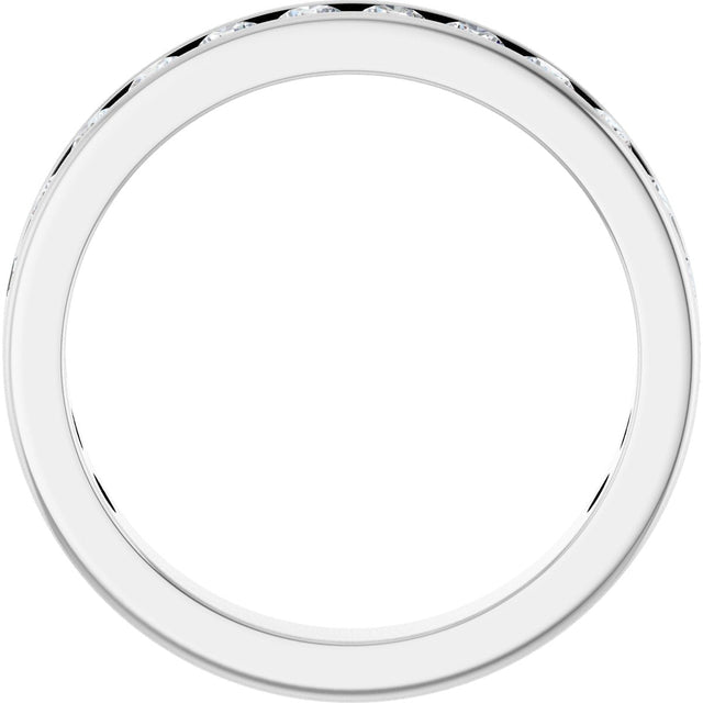 14K Gold Round Lab-Grown Diamond Channel-Set Anniversary Band – 3 mm Stones - White Gold - view 2