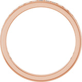 14K Gold Square Lab-Grown Diamond Channel-Set Anniversary Band – 1.5x1.5 mm Stones - Rose Gold - view 2