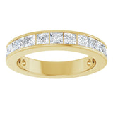 10K Gold Square Natural Diamond Channel-Set Anniversary Band – 2 1/4 CTW - Yellow Gold - view 3
