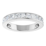 10K Gold Square Natural Diamond Channel-Set Anniversary Band – 2 3/8 CTW - White Gold - view 3