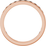 14K Gold Round Natural Diamond Channel-Set Anniversary Band – 3 mm Stones - Rose Gold - view 2