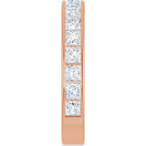 14K Gold Square Natural Diamond Channel-Set Anniversary Band – 2.5x2.5 mm Stones - Rose Gold - view 4