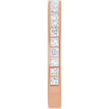 14K Gold Square Natural Diamond Channel-Set Anniversary Band – 2x2 mm Stones - Rose Gold - view 4