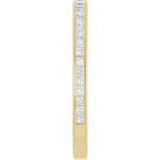 14K Gold Square Natural Diamond Channel-Set Anniversary Band – 1.5x1.5 mm Stones (3/4 CTW) - Yellow Gold - view 4
