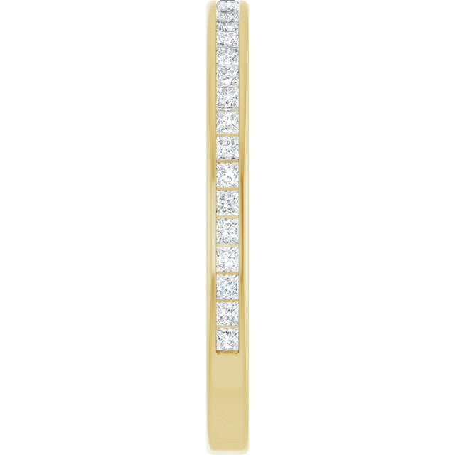 14K Gold Square Lab-Grown Diamond Channel-Set Anniversary Band – 1.5x1.5 mm Stones (3/4 CTW) - Yellow Gold - view 4