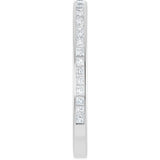 14K Gold Square Lab-Grown Diamond Channel-Set Anniversary Band – 1.5x1.5 mm Stones (3/4 CTW) - White Gold - view 4